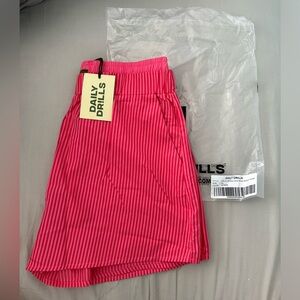 Daily Drills Poplin Double Band Resort Short, Pink Stripe